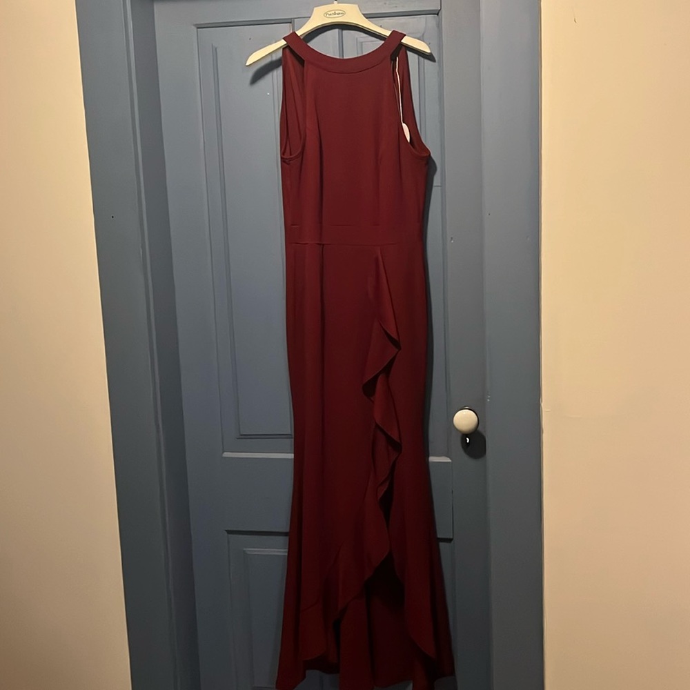 Maroon long formal dress